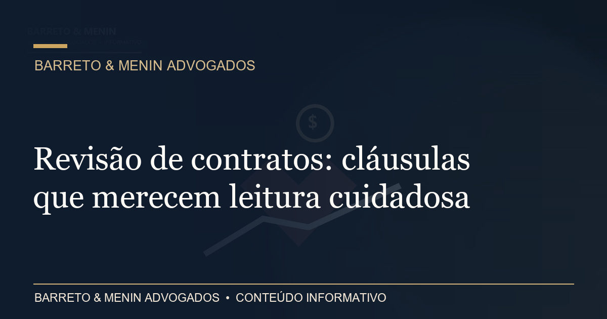 Capa: Revisão de contratos: cláusulas que merecem leitura cuidadosa